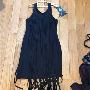 Kendal and Kylie black dress fringe